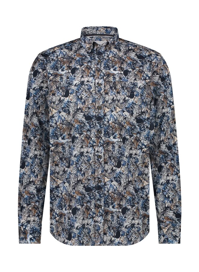 State of Art shirt lange mouw print bruin