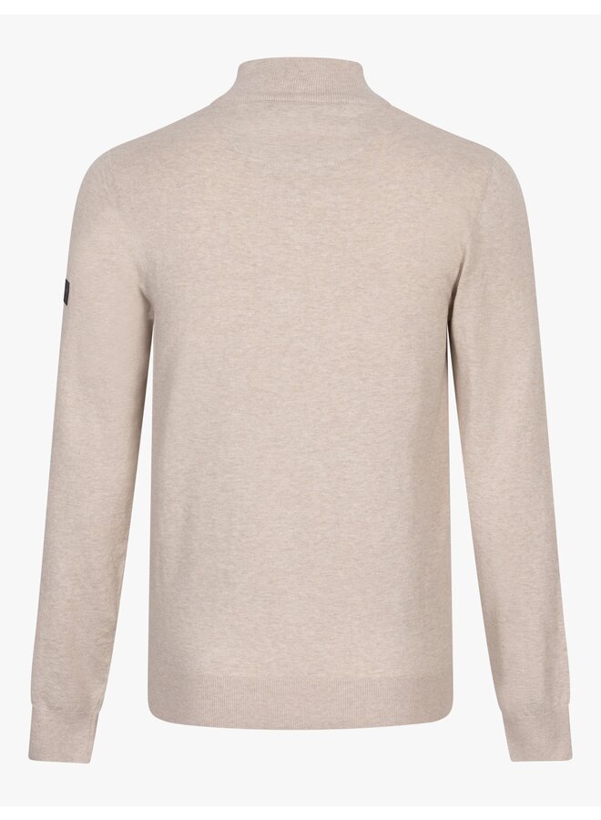 Cavallaro Sorrentino pullover met rits katoen sand