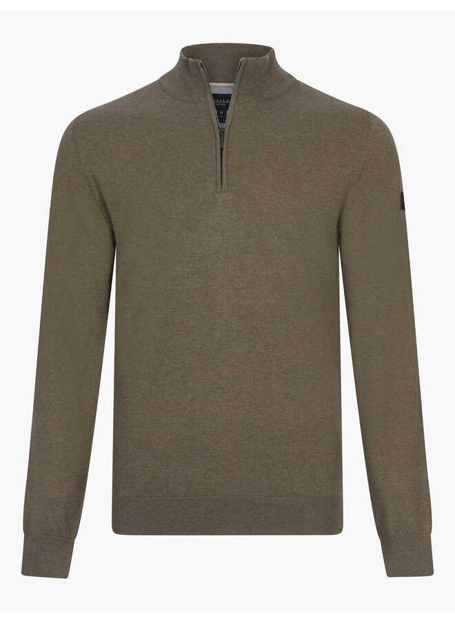 Cavallaro Sorrentino pullover met rits katoen groen