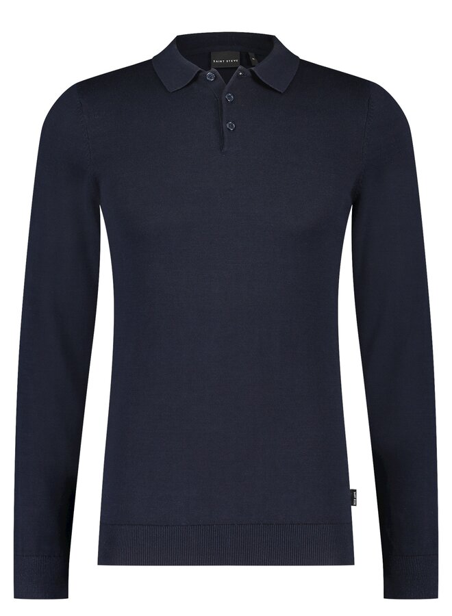 Saint Steve polo lange mouw navy