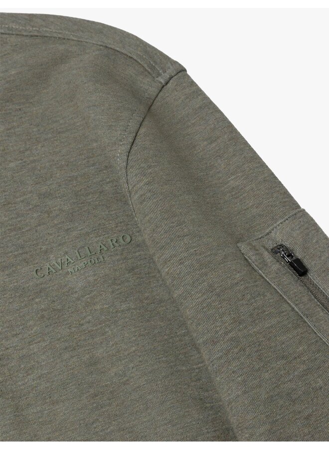 Cavallaro half zip sweater Bellunio light green