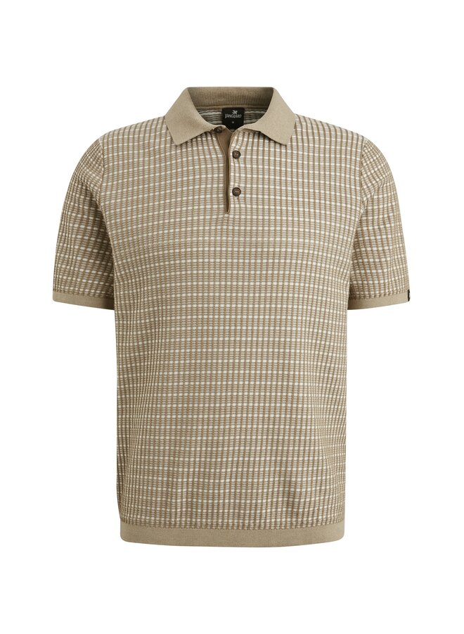 Vanguard polo korte mouw structuur gebreid