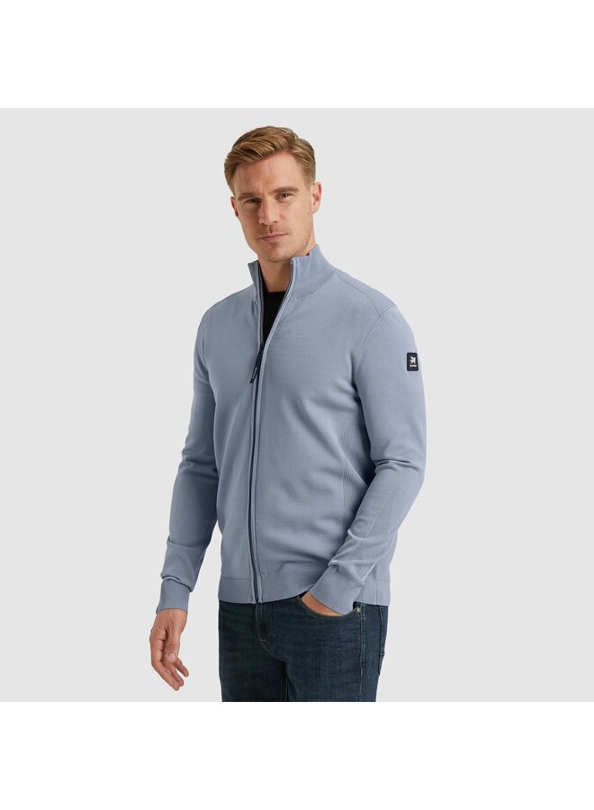 Vanguard viscose blend vest met rits licht blauw