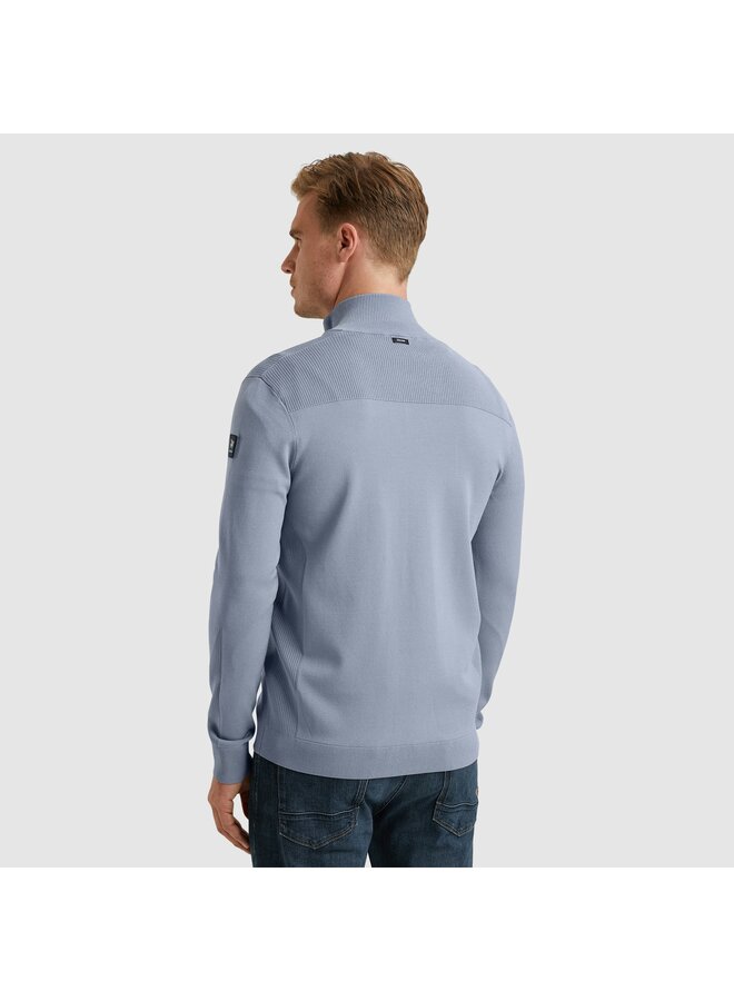Vanguard viscose blend vest met rits licht blauw