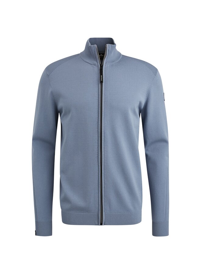 Vanguard viscose blend vest met rits licht blauw