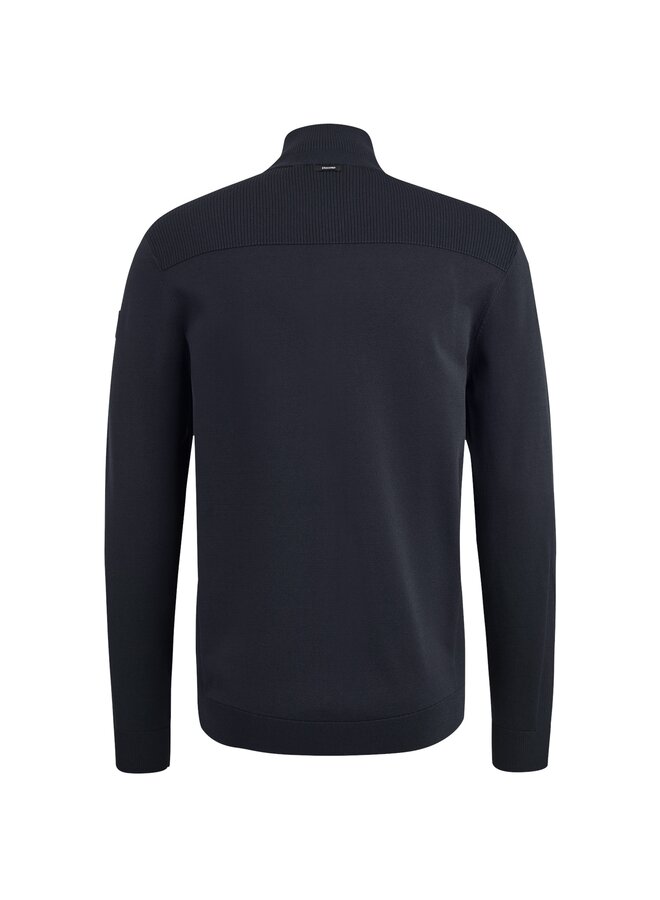 Vanguard viscose blend vest met rits navy