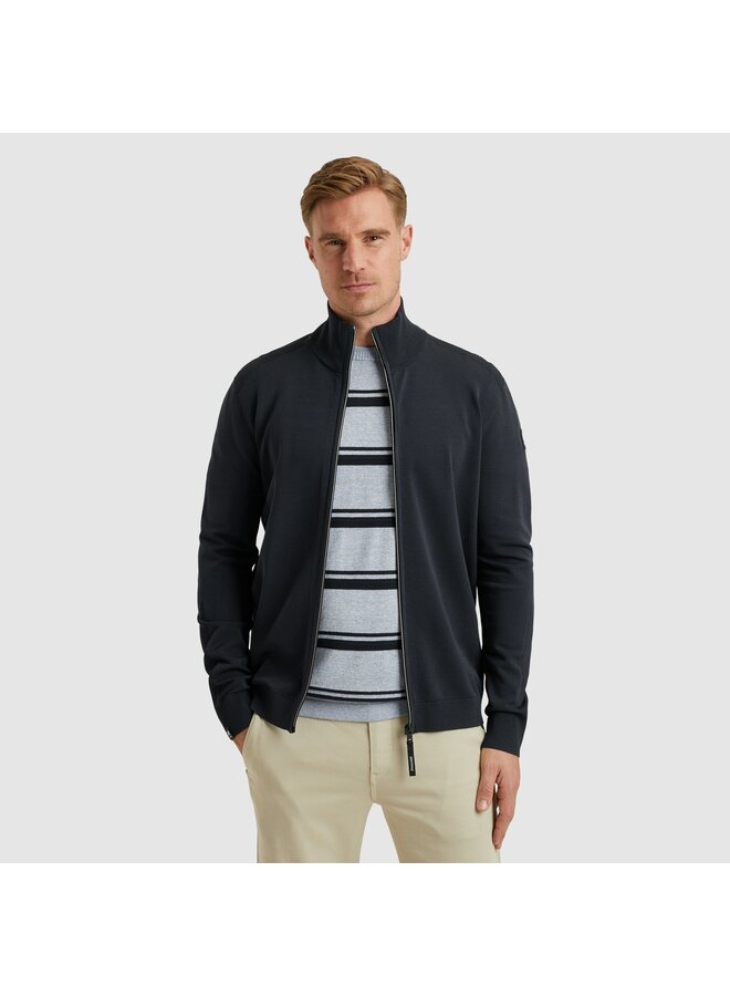 Vanguard viscose blend vest met rits navy
