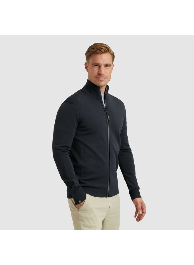 Vanguard viscose blend vest met rits navy