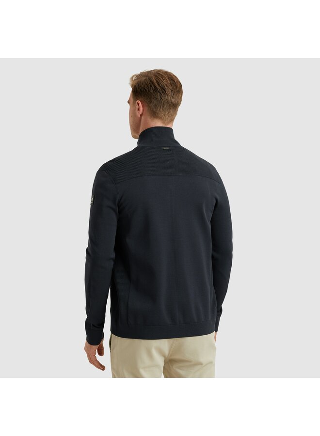 Vanguard viscose blend vest met rits navy