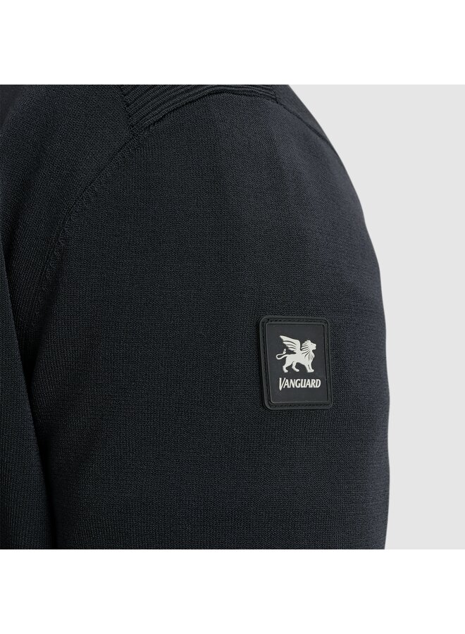 Vanguard viscose blend vest met rits navy