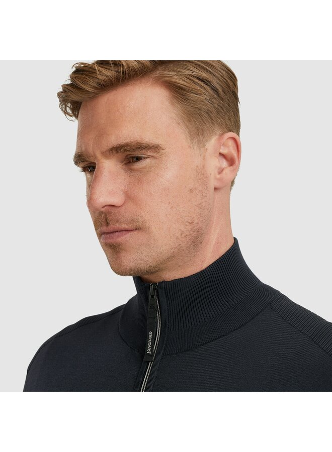 Vanguard viscose blend vest met rits navy