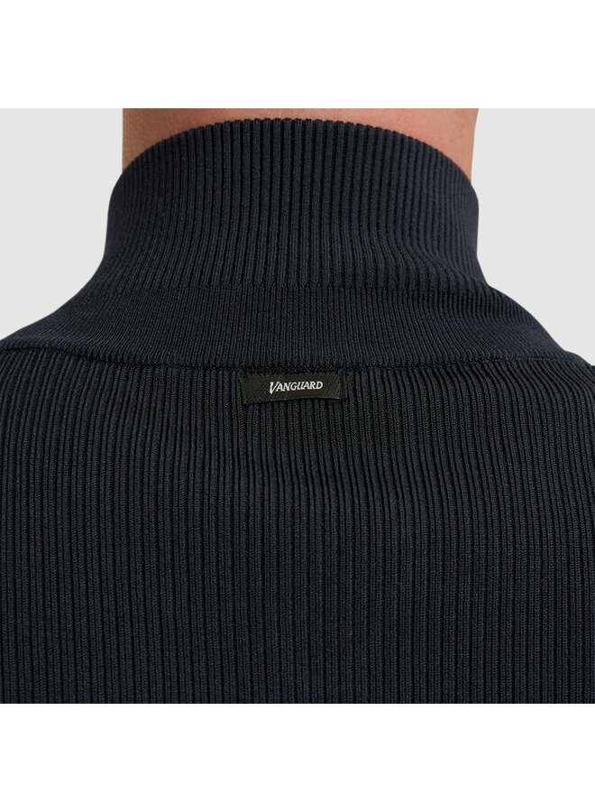 Vanguard viscose blend vest met rits navy