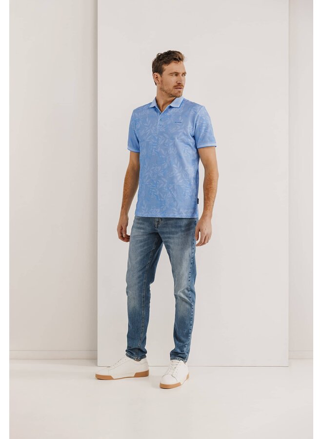 State of Art polo korte mouw print blauw