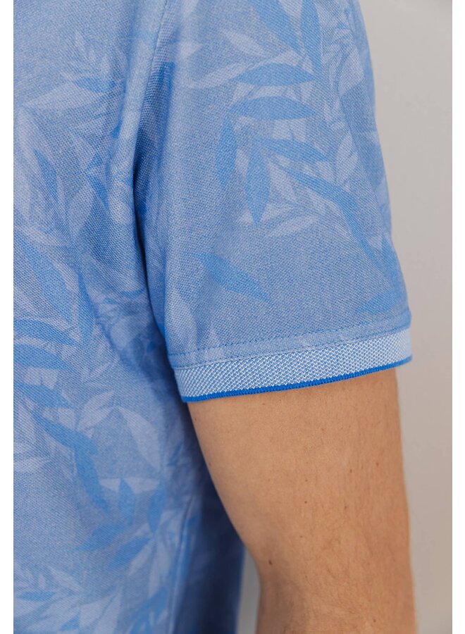 State of Art polo korte mouw print blauw