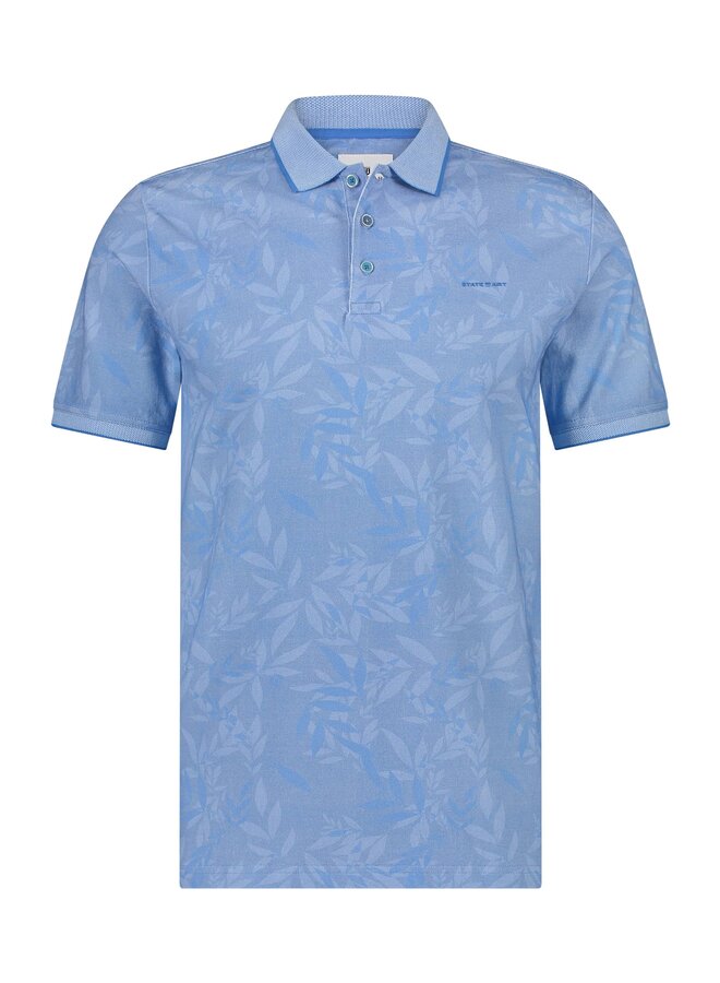 State of Art polo korte mouw print blauw