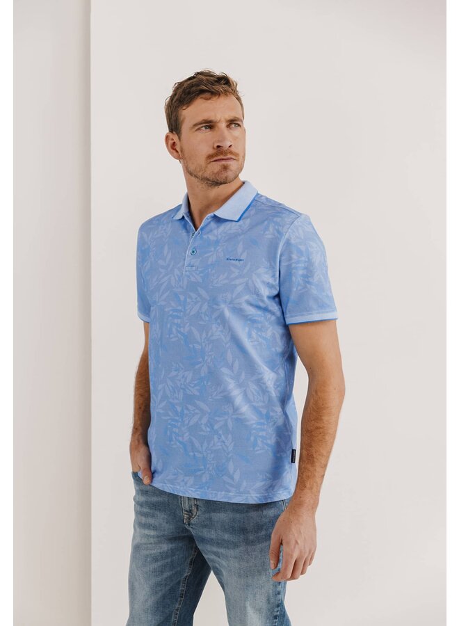 State of Art polo korte mouw print blauw