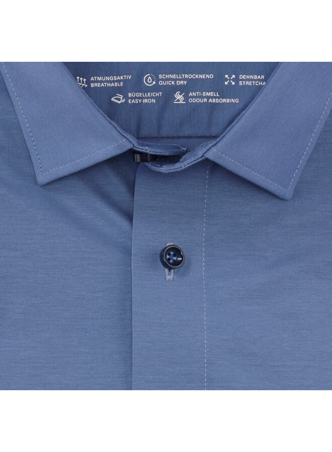 Olymp overhemd flex jersey modern fit jeansblauw