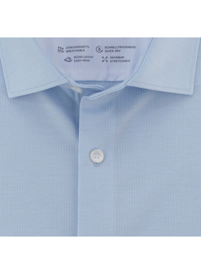 Olymp overhemd Level 5 flex jersey structure blue