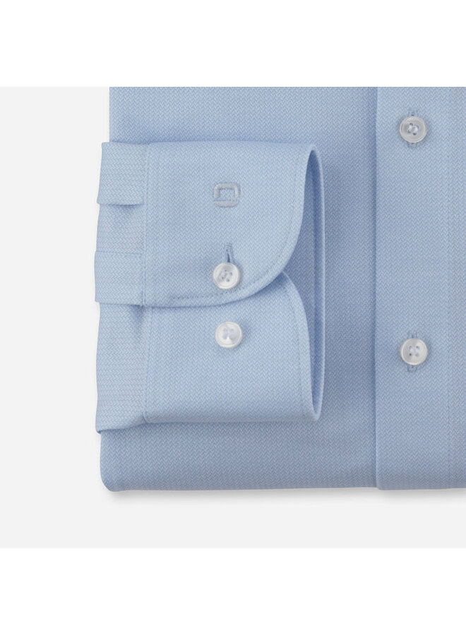 Olymp overhemd Level 5 flex jersey structure blue