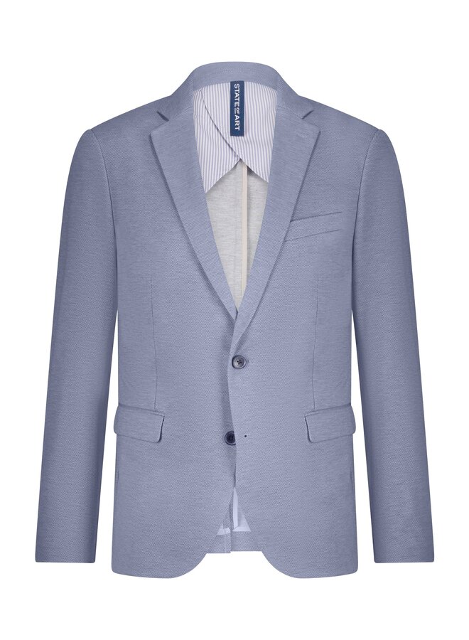 State of Art colbert jersey licht blauw