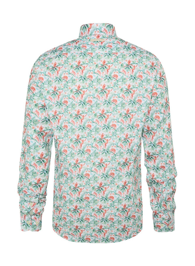 A Fish named Fred Monkey print shirt lange mouw groen