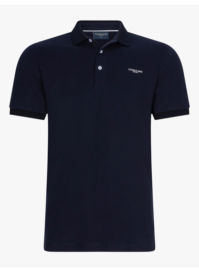 Cavallaro polo korte mouw Bavegio navy