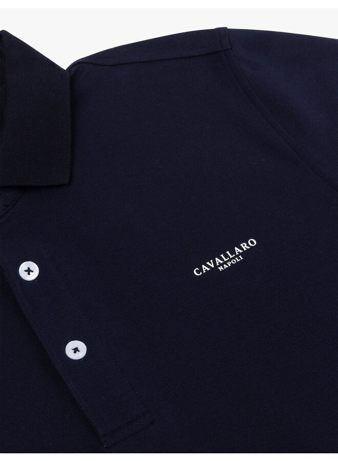 Cavallaro polo korte mouw Bavegio navy