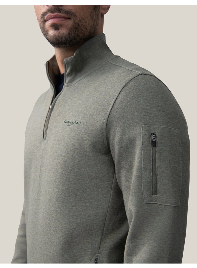 Cavallaro half zip sweater Bellunio light green