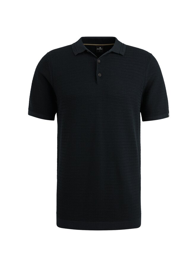 Vanguard gebreide polo korte mouw structuur navy
