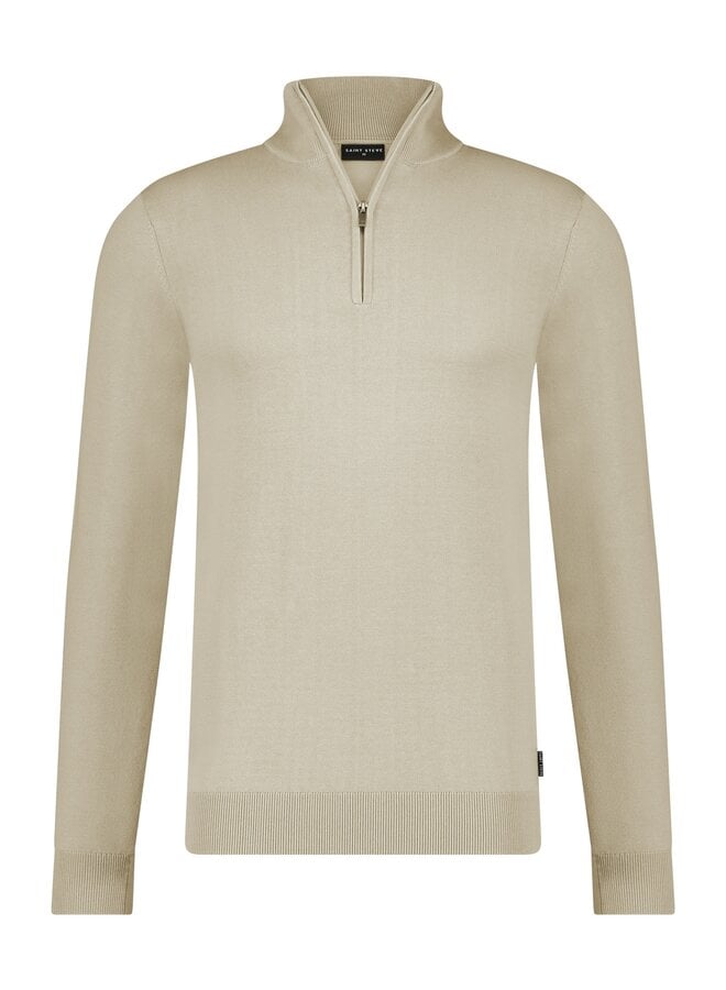 Saint Steve pullover half zip cas beige