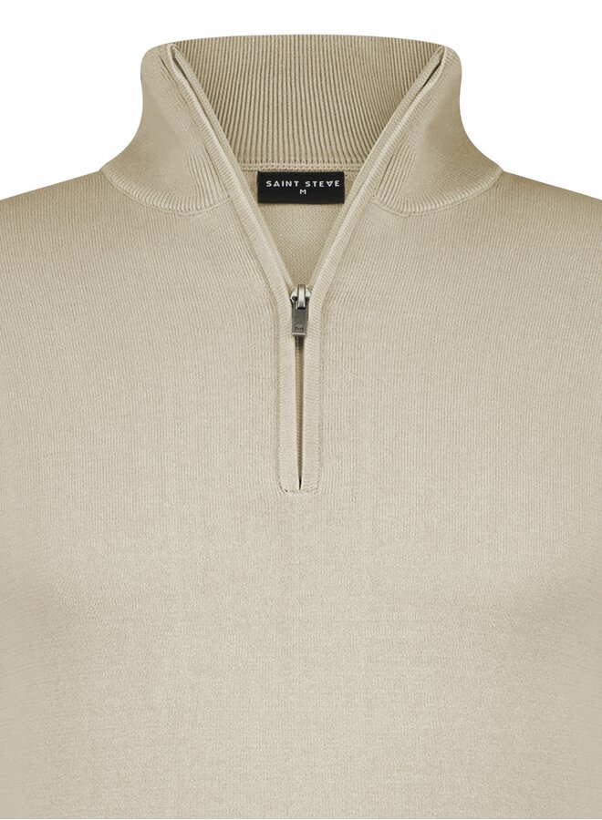 Saint Steve pullover half zip cas beige