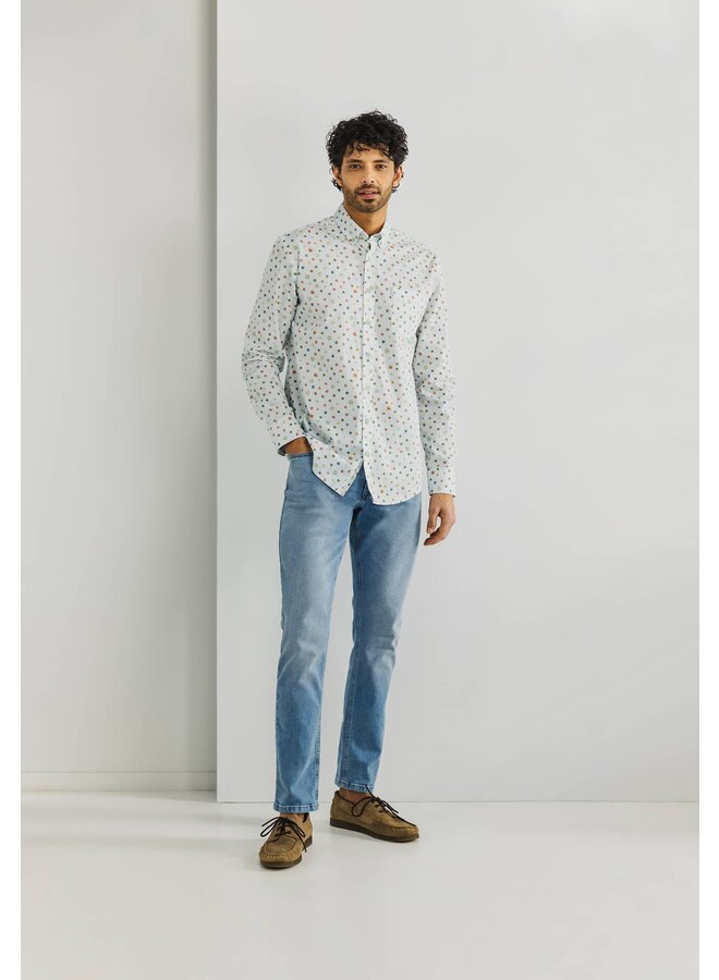 State of Art shirt lange mouw fancy print groen