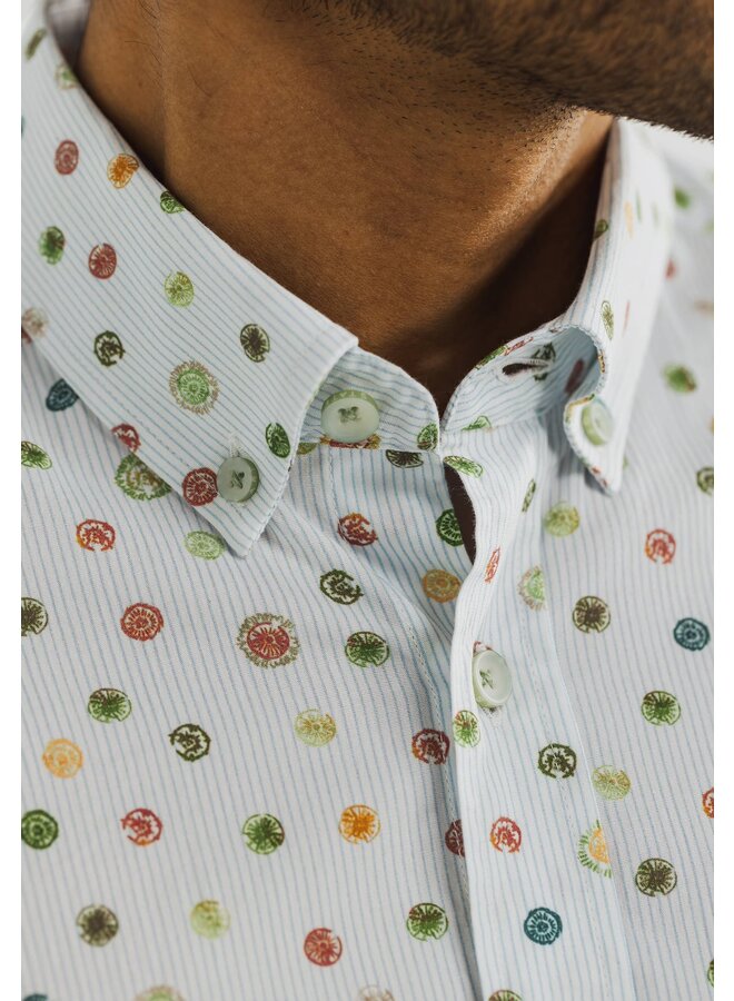 State of Art shirt lange mouw fancy print groen