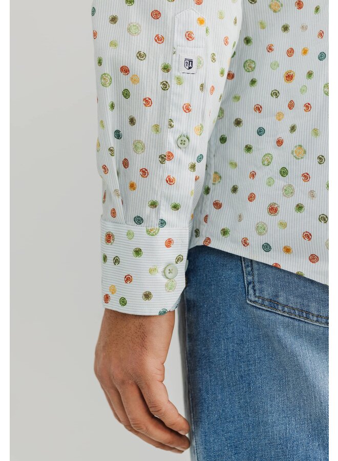State of Art shirt lange mouw fancy print groen