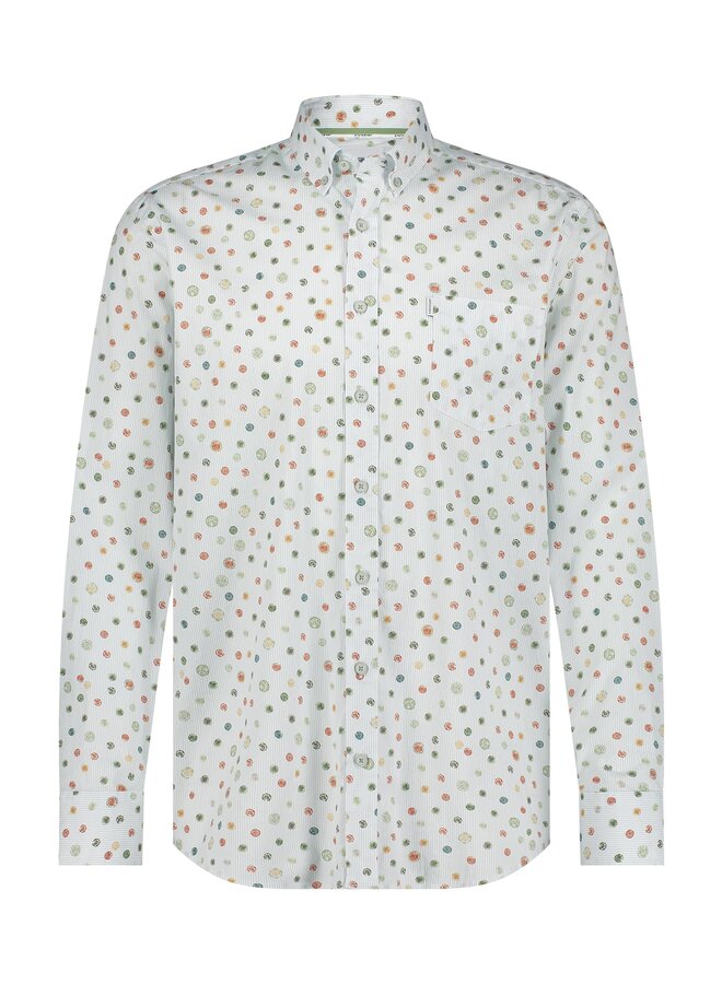 State of Art overhemd lange mouw fancy print groen