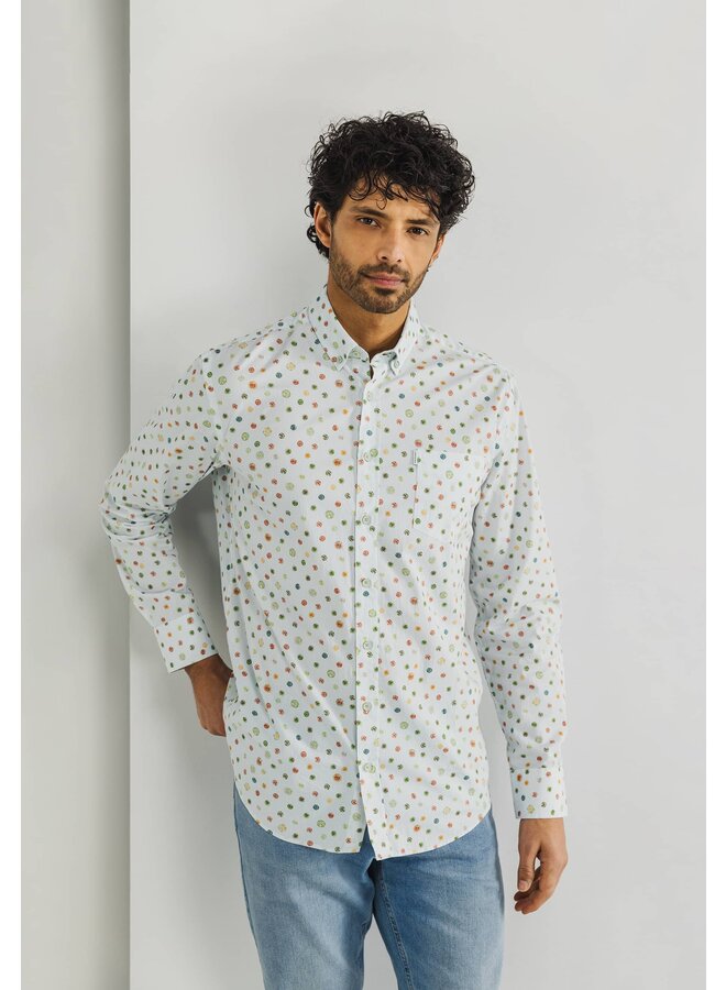 State of Art shirt lange mouw fancy print groen