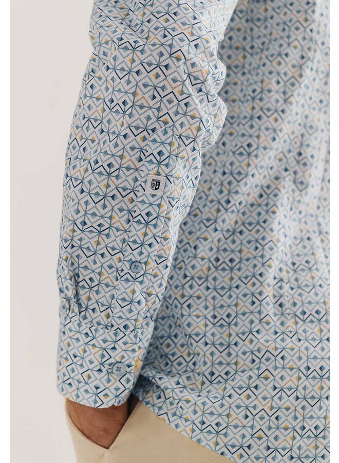 State of Art shirt lange mouw print blue