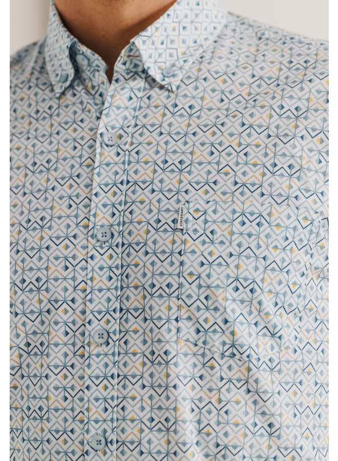 State of Art shirt lange mouw print blue