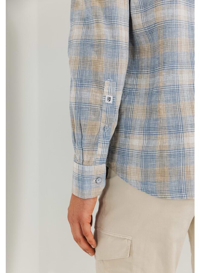 State of Art shirt lange mouw ruit linnen