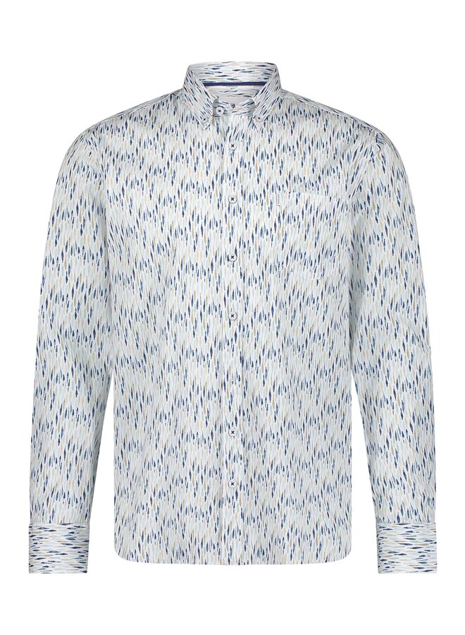State of Art shirt lange mouw print blue beige