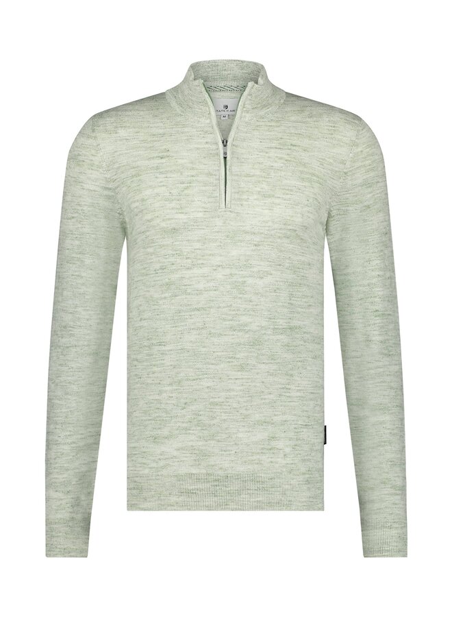 State of Art trui met half zip licht groen