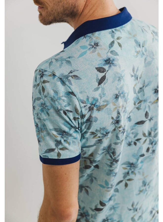 State of Art polo korte mouw bladprint