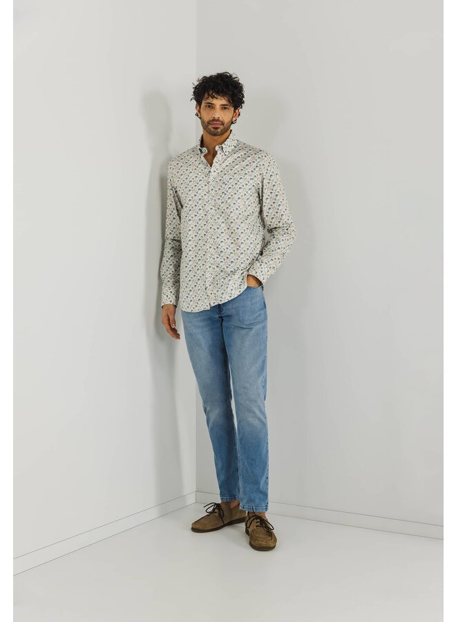 State of Art geprint shirt met lange mouw oranje