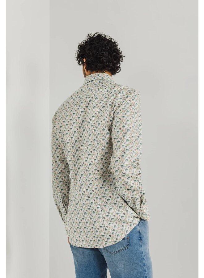 State of Art geprint shirt met lange mouw oranje