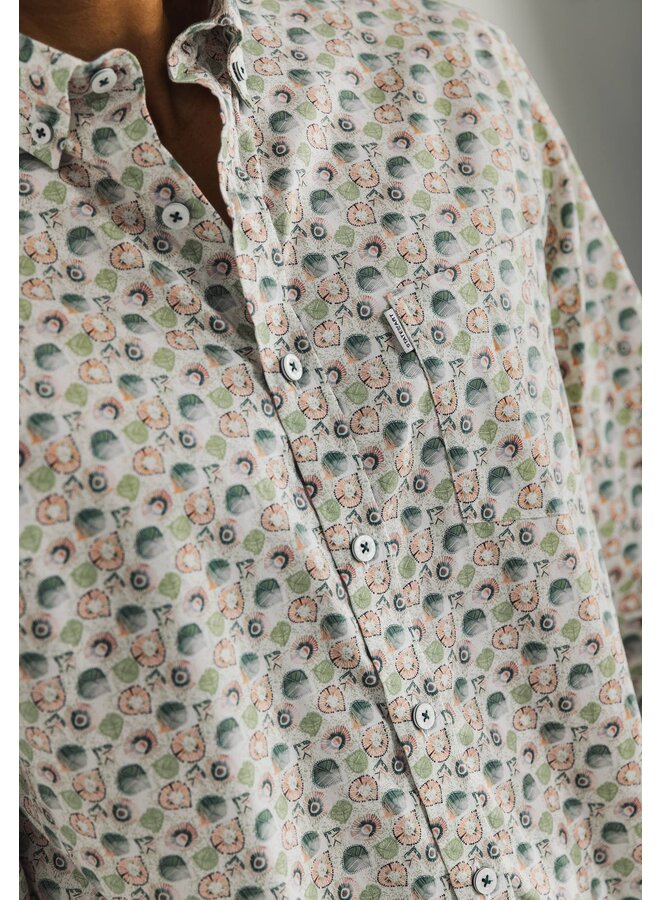 State of Art geprint shirt met lange mouw oranje