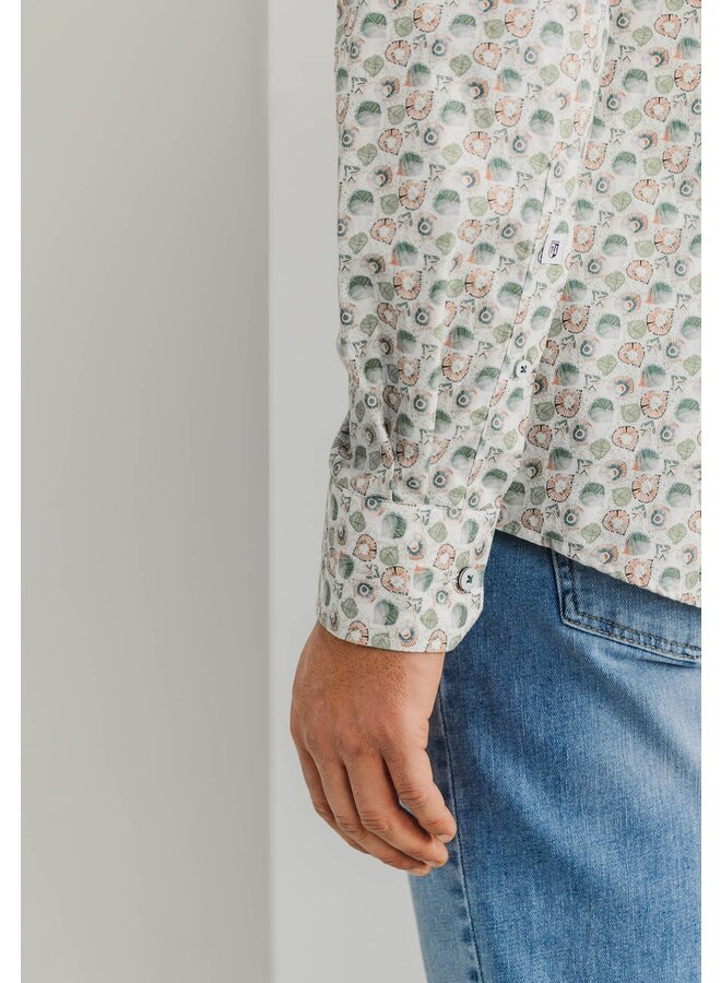 State of Art geprint shirt met lange mouw oranje
