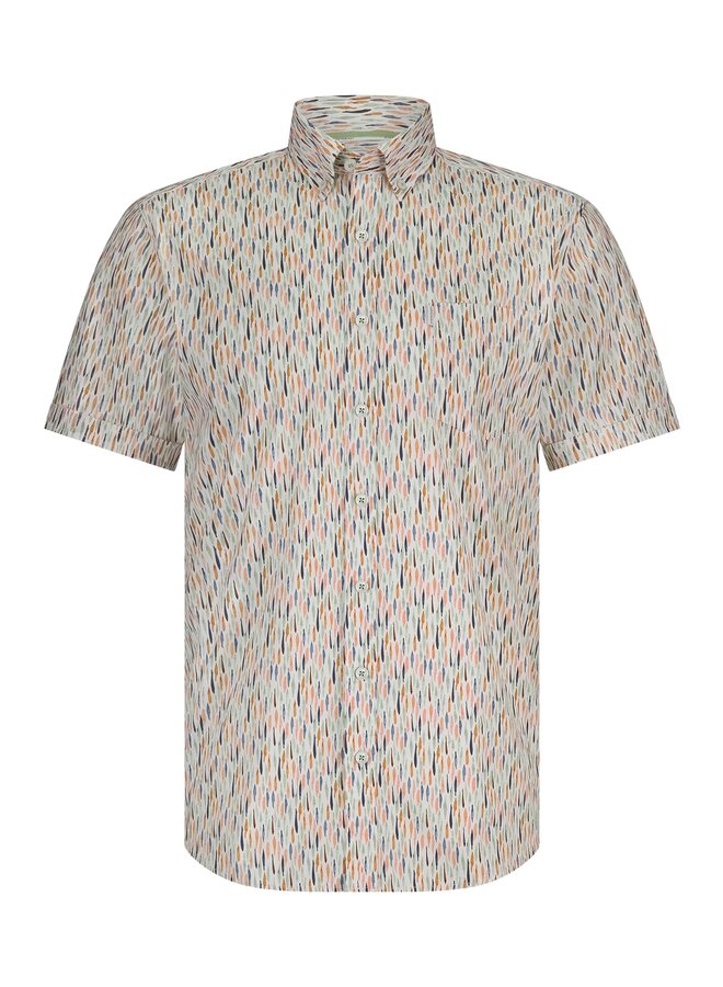 State of Art overhemd korte mouw print beige