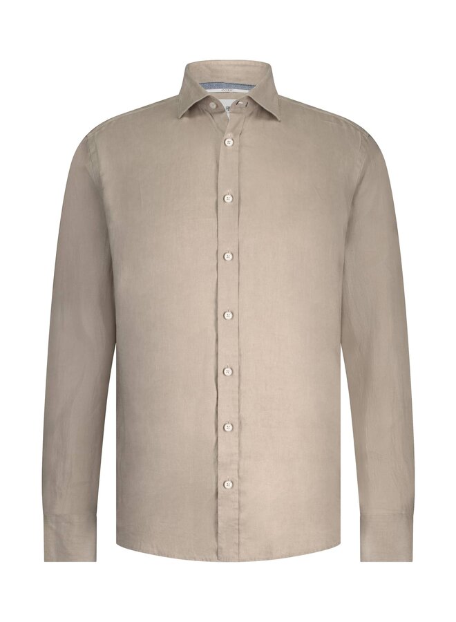 State of Art overhemd lange mouw linnen beige