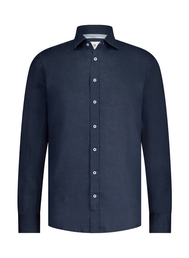 State of Art overhemd lange mouw linnen navy