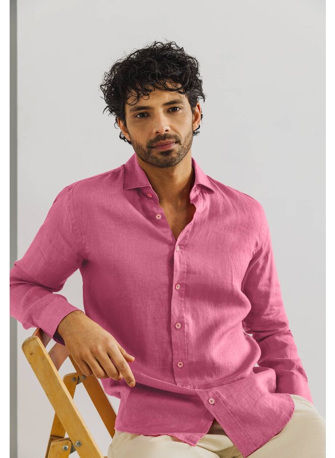 State of Art shirt lange mouw linnen roze